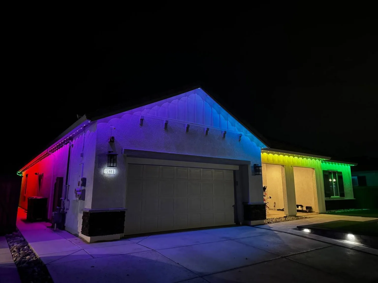 Custom color permanent outdoor lighting
